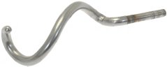 Metallhaken Ø 22 mm, gebogene glänzende Staang a S-Form mat engem gebogene Enn.