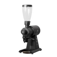 Univerzálny mlynček na kávu Mahlkönig EK43S v čiernej farbe s plochými mlecími kameňmi pre dokonalé mletie kávy.