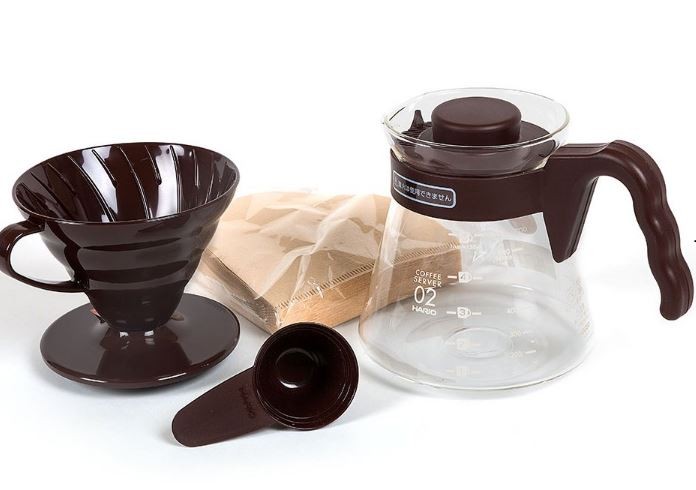 Hario V60-02 Pour Over Kit - Brown Color : Brown