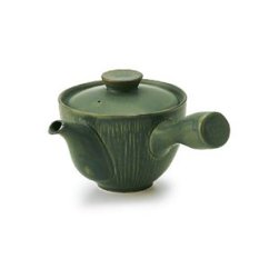 Théière japonaise Miyama Crease Kyusu verte 400ml - céramique japonaise
