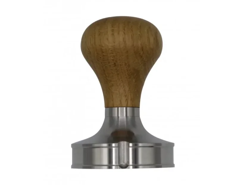 Hand tamper Heavy T. Oak 58.5 mm, compatible with Rocket Espresso coffee machines.