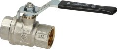 Kugelventil ø 1/2" FF TECNOINOX, verchromten Ventil mat Innegewand op béide Säiten a schwaarzer Bedéngungshiewel