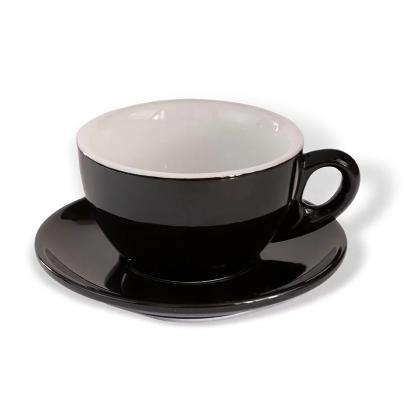 Taza de café ClubHouse con plato Rosa, 300 ml, negra