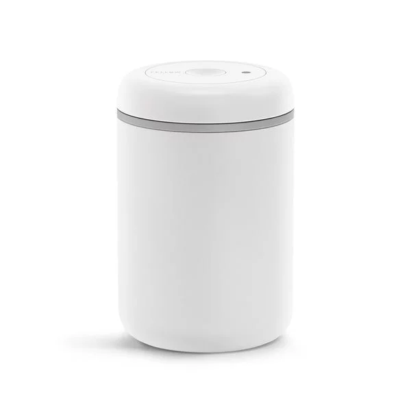 White Fellow Atmos vacuum coffee canister with a capacity of 450 grams and a volume of 1200 ml keeps coffee fresh due to its vacuum system.