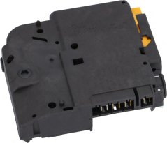 Récksäit vum Dieresécherheetsapparat mat engem gezänkte Mechanismus an enger Steckverbindung. Récksäit vum Dieresécherheetsapparat mat engem gezänkte Mechanismus an enger Steckverbindung.