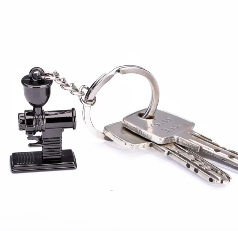 Black coffee grinder - mini keychain.