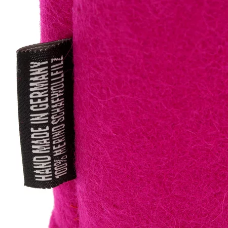 Pink felt sleeve designed for protecting Comandante hand grinders.