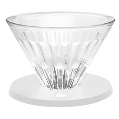 Pércolateur en verre blanc Timemore Crystal Eye Dripper 02, fabriqué en verre de haute qualité.