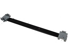 Schwaarz Metall-Schiebeschinn mat Metall-Montagehalter un den zwee Enner.