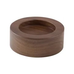 Holzbasis für Kaffeetamper in elegantem Braun.