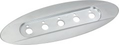 Ovale Chromplack vum Knäppchenpanel (Drockschalter Panel Cover) mat fënnef ronnen Lächer.