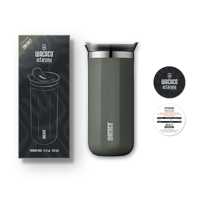 Wacaco Octaroma Grande Reise Thermobecher - Dim Grau 435 ml