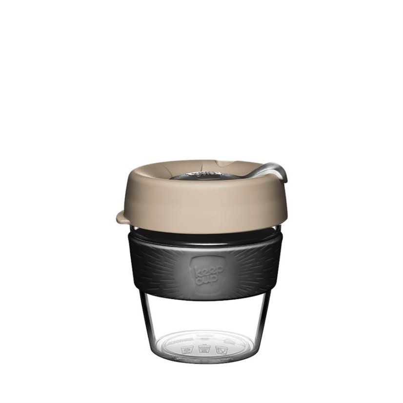 Termohrnček KeepCup Original Clear Milk S 227 ml vo svetlej farbe, vyrobený z plastu, ideálny na cestovanie.