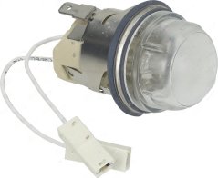 Lampenholder mat G9 40W 230V Luucht, mat rondier Glasluucht, Metallgehais, Gummidichtung a wäissem Stecker mat Drieder. Lampenholder mat G9 40W 230V Luucht, mat rondier Glasluucht, Metallgehais, Gummidichtung a wäissem Stecker mat Drieder.