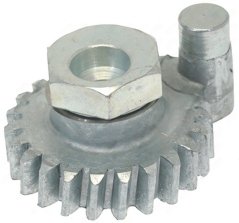 Metall-Zännrad mat enger Sechskantmotter an der Mëtt an engem säitleche zylindresche Stëft. Metall-Zännrad mat enger Sechskantmotter an der Mëtt an engem säitleche zylindresche Stëft.
