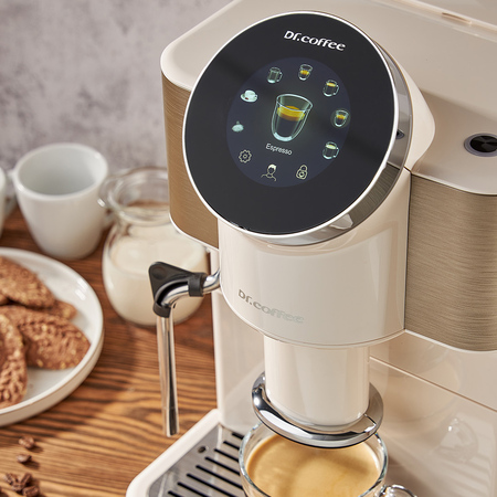 Dr. Coffee H1 White - Cafetière automatique avec moulin et écran