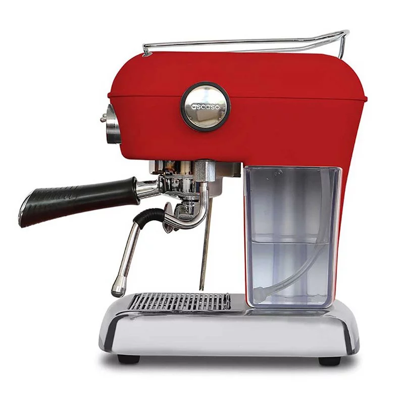 Domáci pákový kávovar Ascaso Dream ONE vo farbe Love Red, vyrobený z kvalitného hliníka.