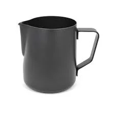 Rhinowares black milk jug with a capacity of 950 ml on a white background