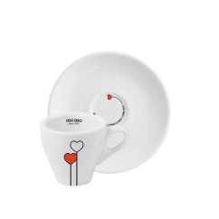 Stilvolle Tasse mit Untertasse Ascaso mit einem Fassungsvermögen von 60 ml, ideal zum Servieren Ihrer Lieblingsgetränke.