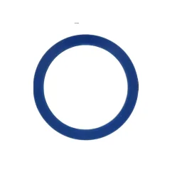 Blue silicone head gasket for coffee machine on a white background