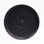 Black Huskee saucer on a white background, top view Black Huskee saucer on a white background, top view