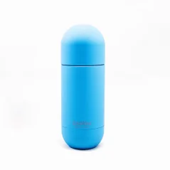 Blaue Asobu Orb Thermoskanne mit einem Volumen von 420 ml, ideal für unterwegs.