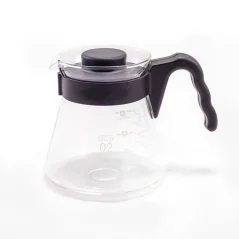 Jarra de vidrio Hario Coffee Server V60-02 con capacidad de 700 ml, ideal para preparar café filtrado.