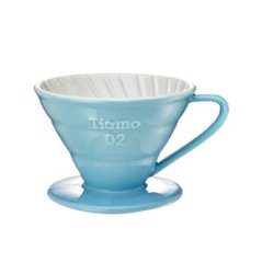 Tiamo dripper cerámico V02 azul claro - filtro pour over café