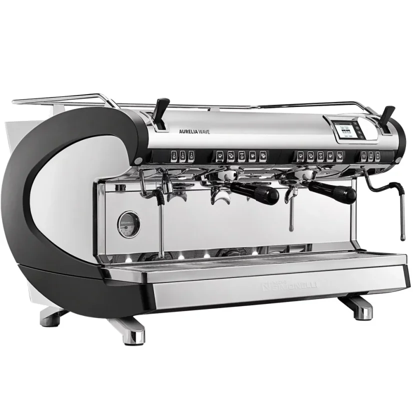 Professional lever coffee machine Nuova Simonelli Aurelia Wave 2GR in black, known for its quality.
