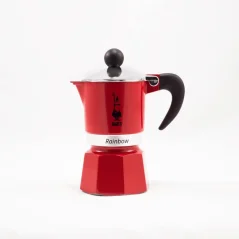 Cafetière Moka Bialetti Rainbow 1 en rouge.