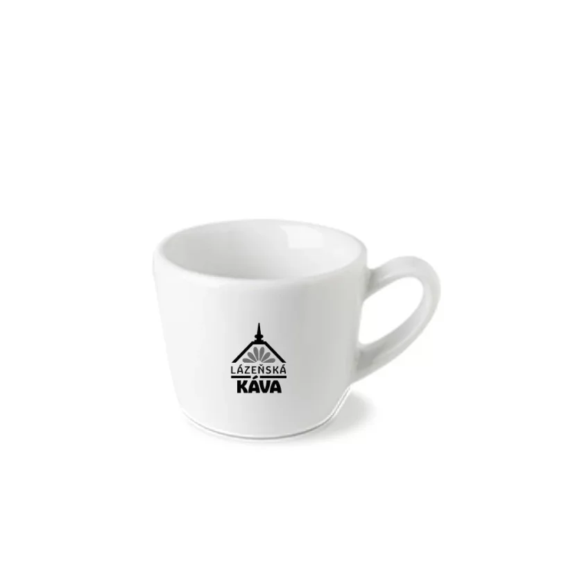 White porcelain cup and saucer with a capacity of 80 ml.