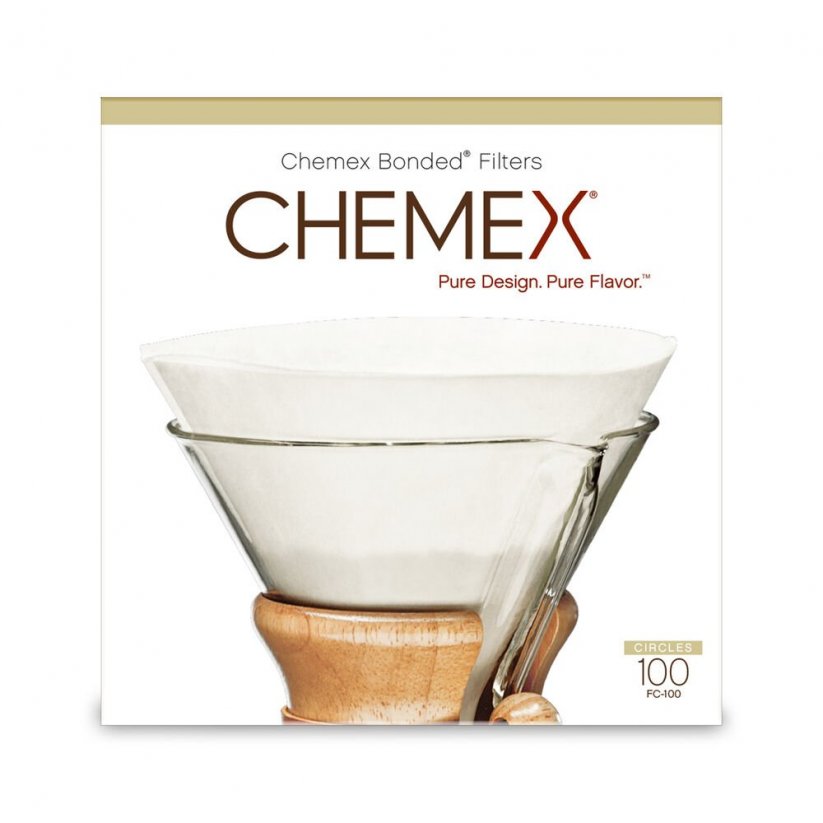 Paper filters Chemex FC-100 for 6-10 cups of coffee (100pcs) Material : Paper