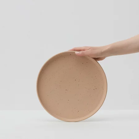 Orange large Aoomi Sand Large Plate, perfect for serving.