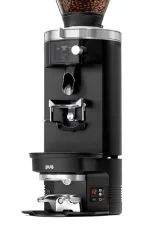 Black automatic tamper Puqpress M3 under the Mahlkonig EK65S grinder