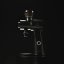 Black electric universal grinder EK Omnia viewed from the side. Black electric universal grinder EK Omnia viewed from the side.