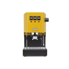 Yellow home espresso machine Gaggia New Classic EVO.