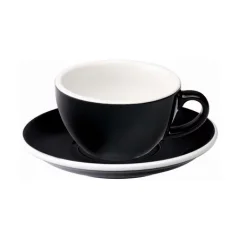 Loveramics Egg - Flat White 150 ml Tasse und Untertasse - Schwarz