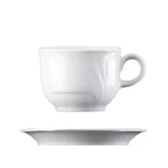 weiße Désirée-Tasse für die Zubereitung von Cappuccino