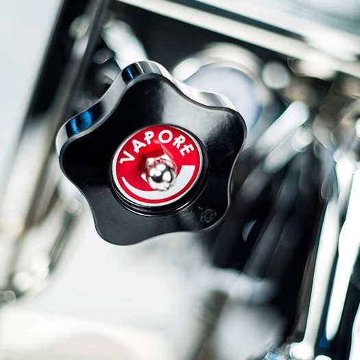 Detail of an espresso machine