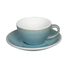 Loveramics Egg - Kubek Flat White 150 ml z talerzykiem - Ice Blue