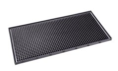 Black bar mat, size 15 x 30 cm, perfect for milk jugs.