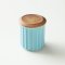 Ceramic coffee jar by Origami in turquoise colour.