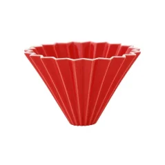 Piros Origami csepegtető két csésze kávé elkészítéséhez.