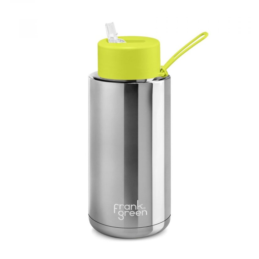 Frank Green Ceramic Silver Yellow Straw Lid 1000 ml