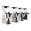 Štyri varianty mlynčeka Rocket Espresso FAUSTINO postavené vedľa seba.