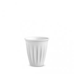 weiße Ribby-Tasse für Cappuccino