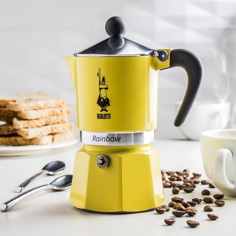 Bialetti Rainbow 6 de couleur jaune.
