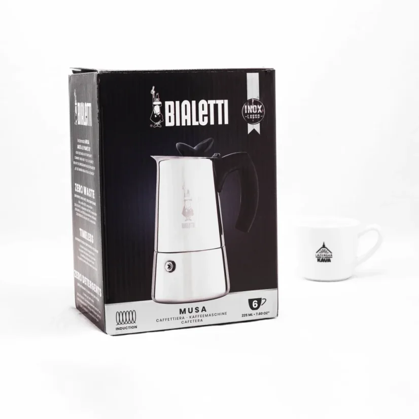 Bialetti Musa, Moka konvička, 6 šálků, Nerez, Indukční