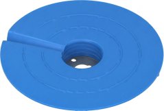 Deeselwechte Plack, mat der glater Säit no uewen, mat reegelméissege konzentresche Rippen. Deeselwechte Plack, mat der glater Säit no uewen, mat reegelméissege konzentresche Rippen.