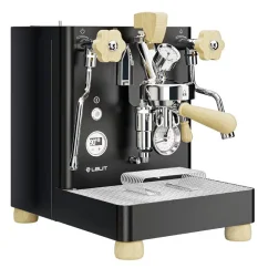 Espressor manual Lelit Bianca PL162T Black în culoare neagră cu etichetă premium.